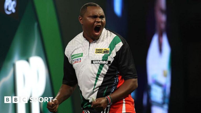 PDC World Darts Championship 2026: David Munyua – Kenya’s unlikely hero the new face of darts in Africa David Munyua celebrates during his win over Mike de Decker