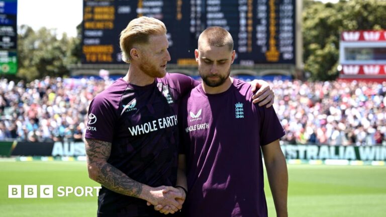 Ollie Pope looks dejected as he is dismissed