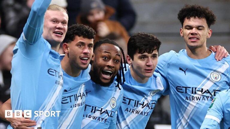 Antoine Semenyo: New signing hails ‘perfect environment’ at Man City Man City players celebrate