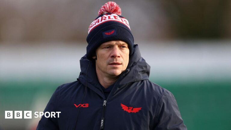 Dwayne Peel: Under-pressure Scarlets boss vows to ‘fight hard’ Dwayne Peel in coat and hat pre-match