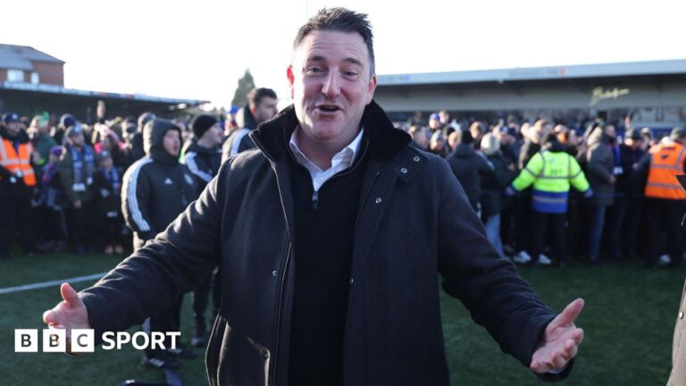FA Cup: Macclesfield chairman Rob Smethurst joined pitch invasion after Crystal Palace upset A graphic of Premier League players from every team in the division in 2025-26 season, with the Premier League trophy in front of them.