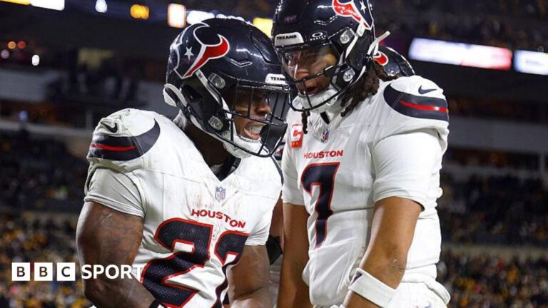 NFL play-offs: Houston Texans beat Pittsburgh Steelers; the end for Aaron Rodgers? Woody Marks and CJ Stroud celebrate after a touchdown for the Houston Texans against the Pittsburgh Steelers