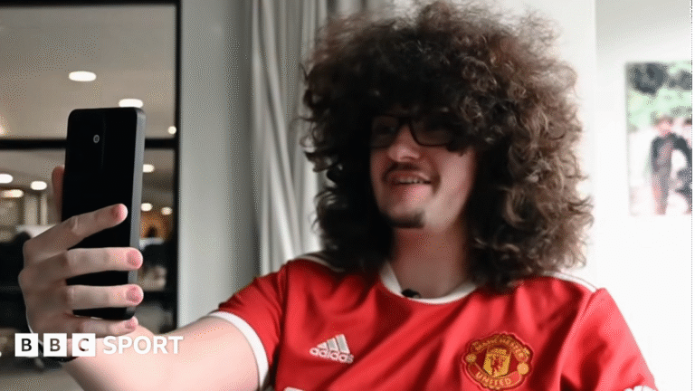 Frank Ilett poses with hair tools