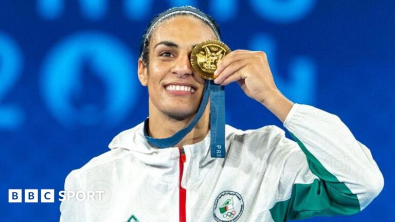 Imane Khelif: Boxer willing to take sex test for 2028 Olympic Games Boxer Imane Khelif of Team Algeria celebrates as she wins gold medal at the Olympic Games Paris 2024