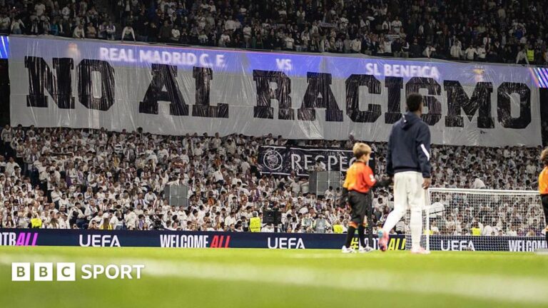Real Madrid condemn fan who appeared to perform Nazi salute before Benfica tie Fernando Alonso driving the 2026 Aston Martin during testing in Bahrain