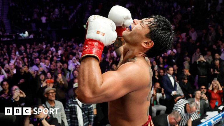 Ryan Garcia beats Mario Barrios and becomes new WBC welterweight champion Ryan Garcia celebrates after winning the WBC welterweight in Las Vegas