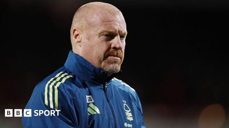 Nottingham Forest boss Sean Dyche pictured on the touchline