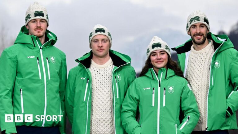 Ireland's four Winter Olympians of Ben Lynch, Cormac Comerford, Annabelle Zurbay and Thomas Maloney Westgard