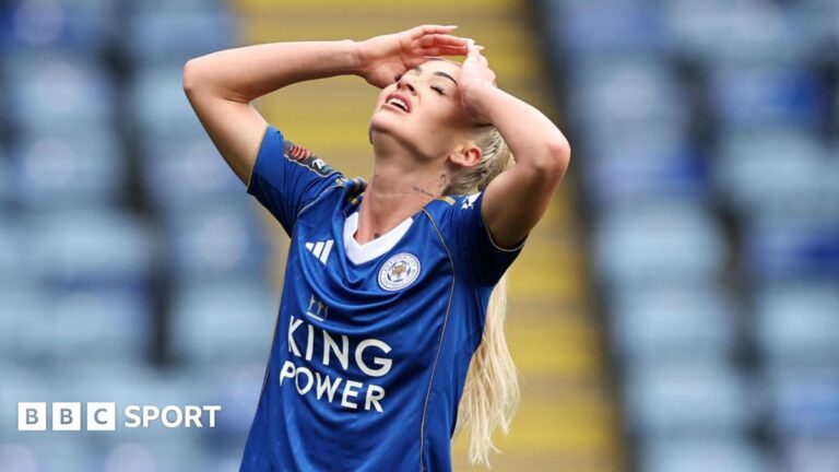 Alisha Lehmann holds her hands to her head in frustration