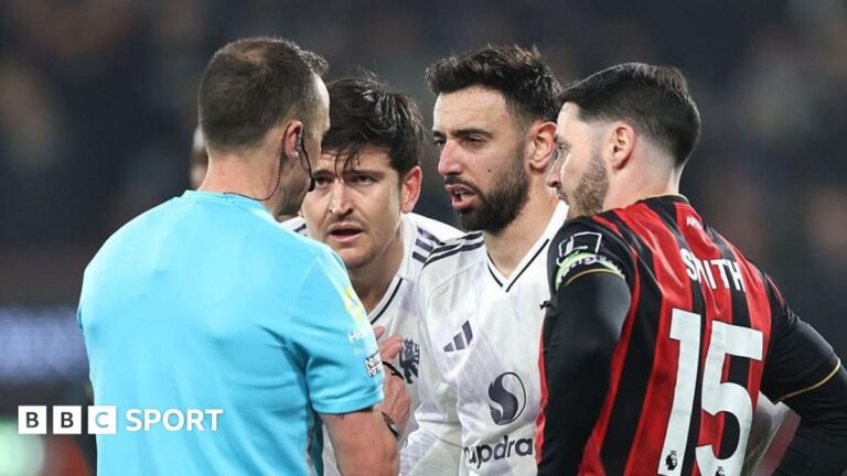 Manchester United fury at ‘astonishing’ penalty decisions A graphic of Premier League players from every team in the division in 2025-26 season, with the Premier League trophy in front of them.