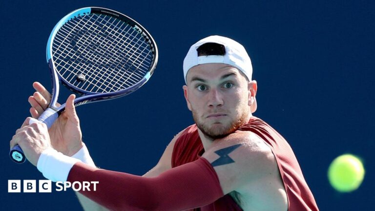 Miami Open: Jack Draper knocked out in second round, Katie Boulter through Jack Draper playing a backhand