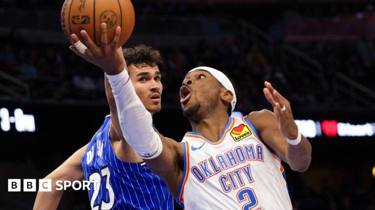 Oklahoma City Thunder's Shai Gilgeous-Alexander in action against Orlando Magic in the NBA