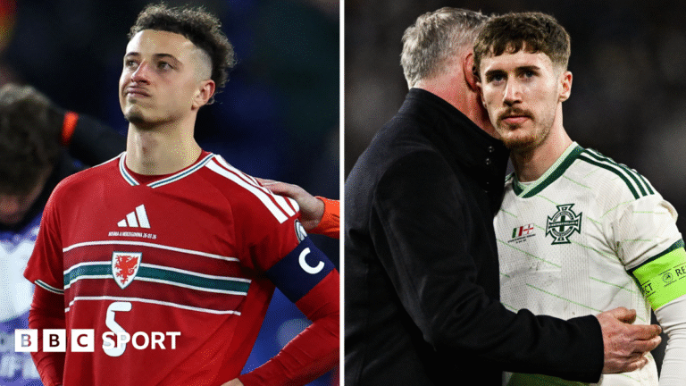Wales v Northern Ireland: The match nobody wants Wales captain Ethan Ampadu (left) and Northern Ireland captain Trai Hume looked dejected after their World Cup play-off semi-final defeats