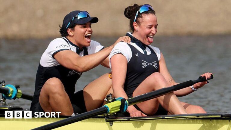 Cambridge Men and Oxford Women take Boat Race honours Oxford's Kyra Delray and Esther Briz Zamorano celebrate after victory in the women's Boat Race