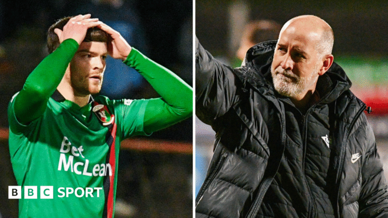 Jordan Jenkins dejected and Gary Haveron applauds fans