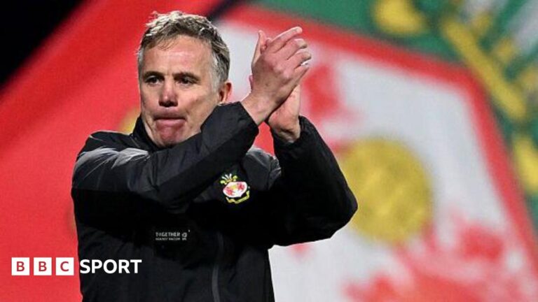 Wrexham manager Phil Parkinson applauds