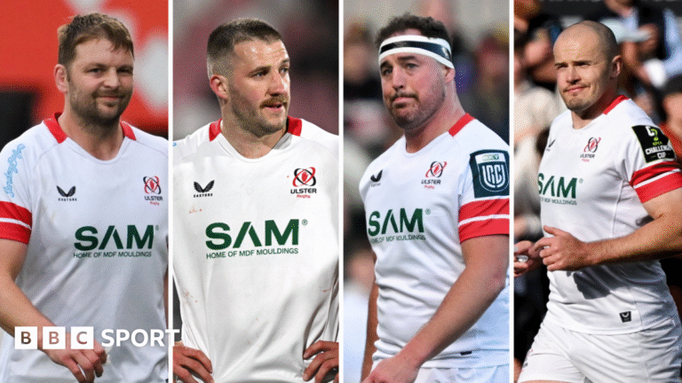 Iain Henderson, Stuart McCloskey, Rob Herring and Jacob Stockdale