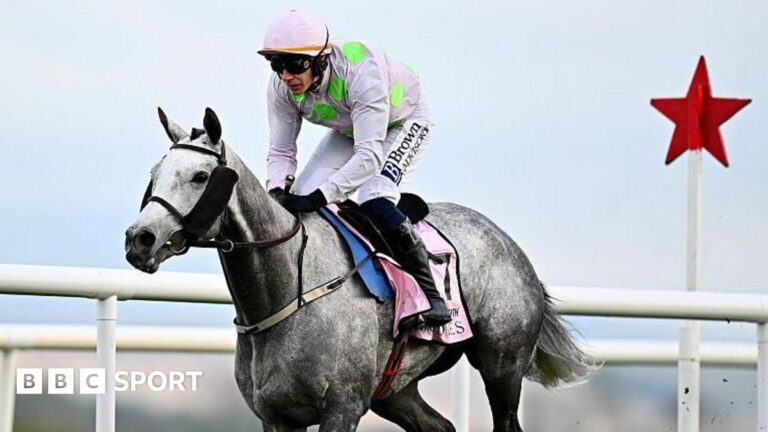 Punchestown Festival: Lossiemouth wins Champion Hurdle for Mullins Paul Townend on Lossiemouth at Punchestown