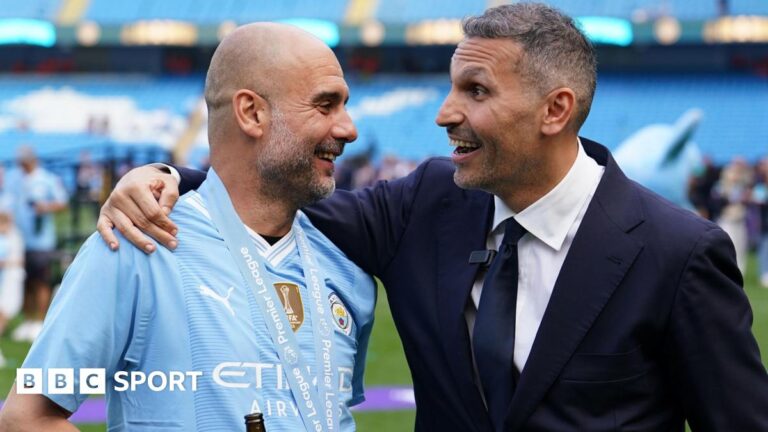 Man City: Pep Guardiola quit ‘100 times’ in the past, says chairman Khaldoon Al Mubarak Pep Guardiola and Khaldoon Al Mubarak