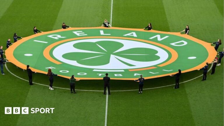 Republic of Ireland v Israel: FAI tight-lipped on neutral venue switch Republic of Ireland crest at Aviva Stadium