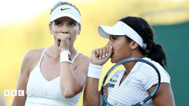 Wimbledon 2026 results: Katie Boulter and Heather Watson among British players out of doubles Katie Boulter and Heather Watson discuss tactics during their doubles match at Wimbledon