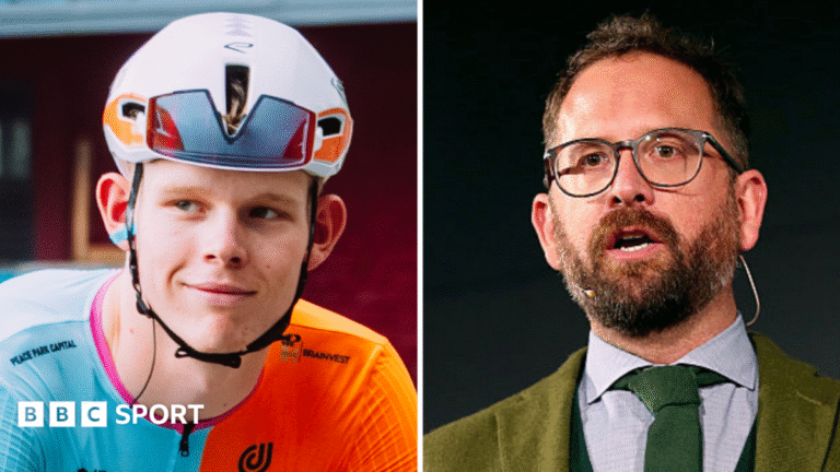 Fin Tarling death shows risks in races – Jonathan Vaughters A split picture of Fin Tarling and Jonathan Vaughters