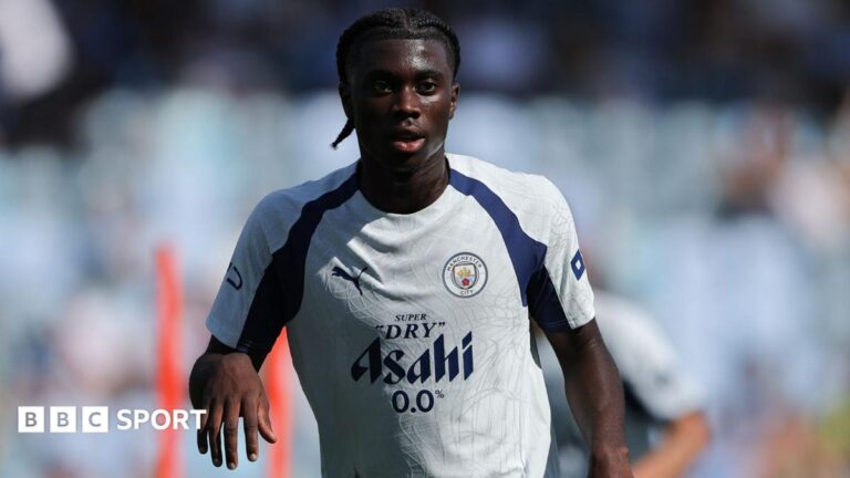 Jeremy Monga playing for Manchester City