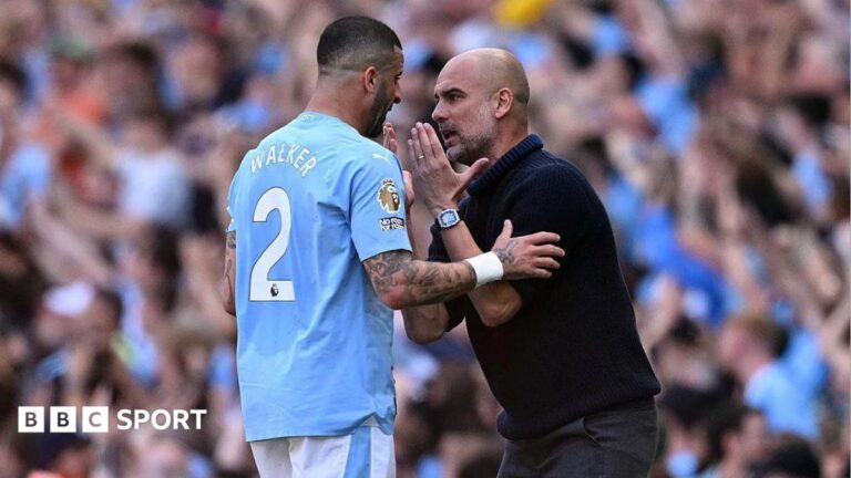 Pep Guardiola documentary: Kyle Walker fallout revealed in intense scenes Kyle Walker and Pep Guardiola have a discussion on the touchline.
