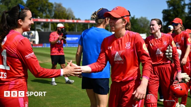 Welsh Fire women shake hands after their final game in 2026