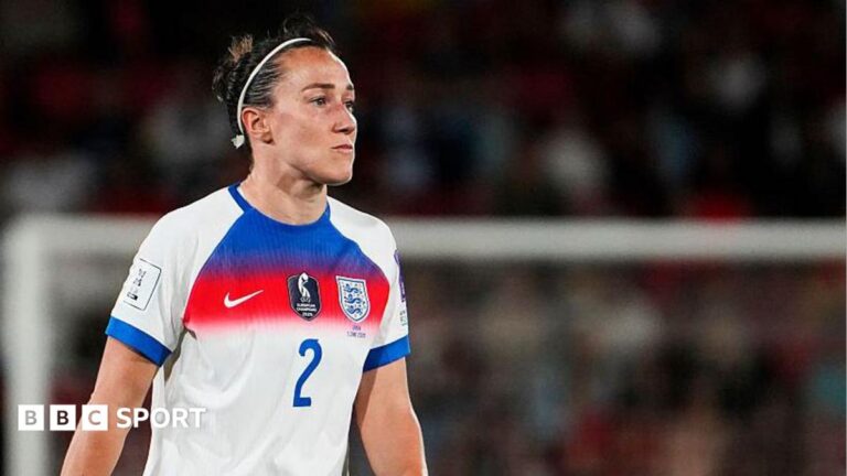 Uefa boycott: England’s Lucy Bronze backs decision to potentially miss World Cup Lucy Bronze looking on in an England kit