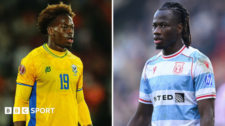Left-back Jacques Ekomie (left) and wing-back Issa Kabore (right)