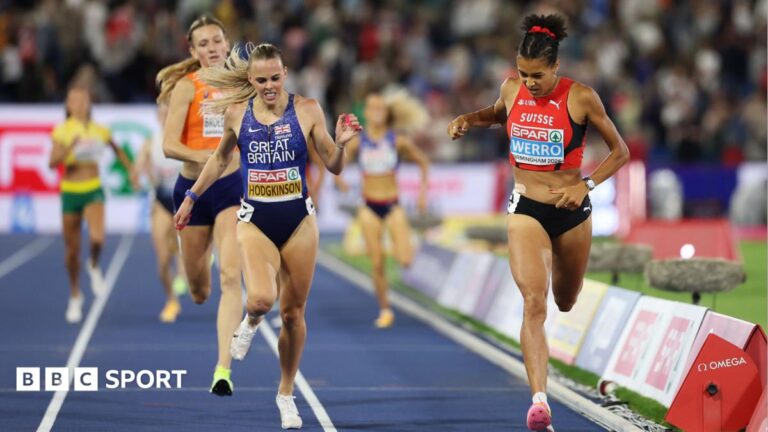 How the women’s 800m became athletics’ headline act Keely Hodgkinson and Audrey Werro cross the finish line