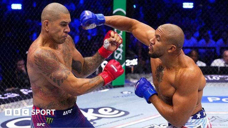 UFC: Alex Pereira calls for Ciryl Gane rematch as next fight Alex Pereira is punched by Ciryl Gane in their UFC fight